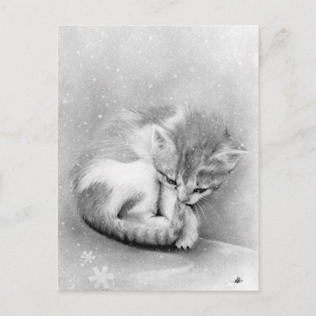 Bleak wintry Kitty Postkarte (Vorderseite)
