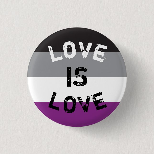 Blech Asexual Flagge Love, Love i Love - Button (Vorderseite)