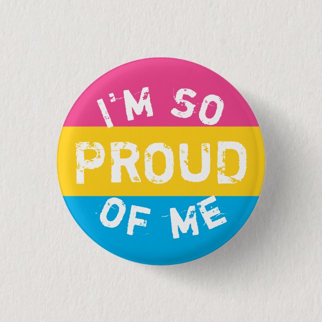 Blech Flagge Pansexuell Unter Proud - Love i Love Button (Vorderseite)