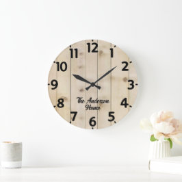 Blech-Holzeffekt große Uhr