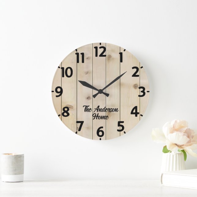 Blech-Holzeffekt große Uhr (Zuhause)