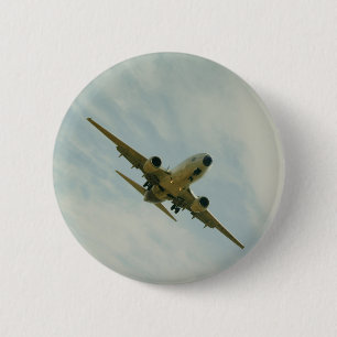 Blech mit Flugzeug vintage Button