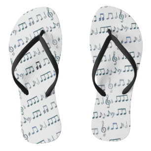 Blech-Musiknote-Doodle zeichne Design Flip Flops