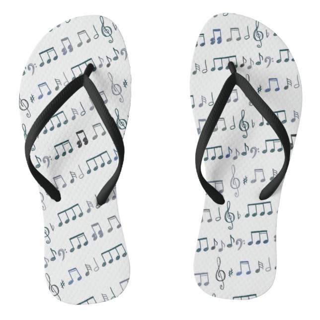 Blech-Musiknote-Doodle zeichne Design Flip Flops (Fußbett)
