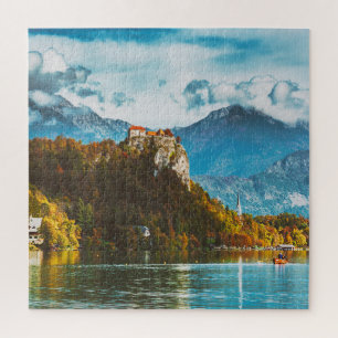 Bled Castle: Slowenischer Cliff-Blick. Puzzle