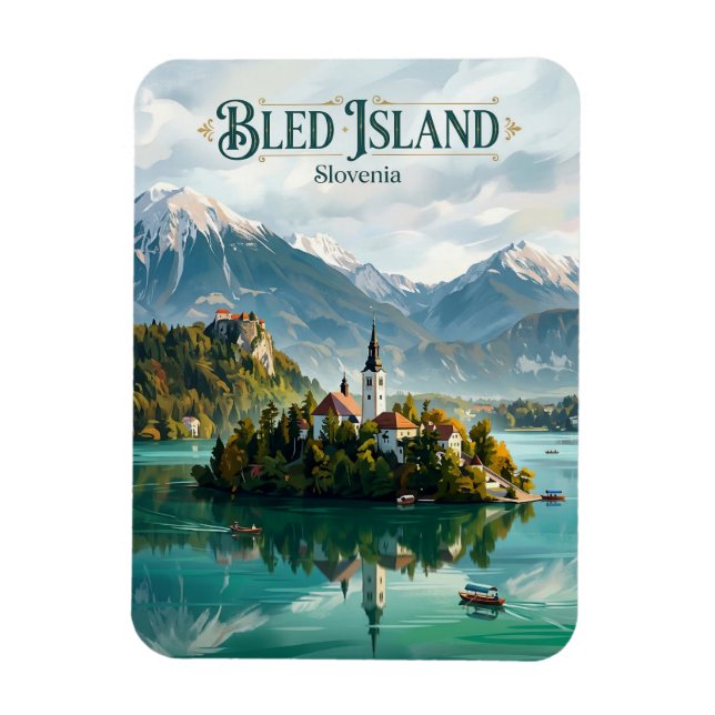 Bled Insel Slowenien Magnet (Vertikal)