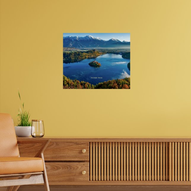 Bled Island, Slovenia, scenic Poster (Wohnzimmer 2)