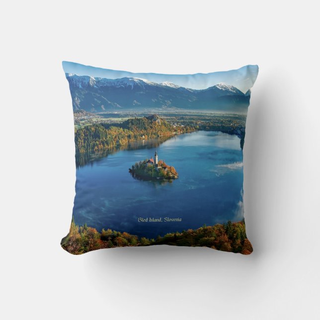 Bled Island, Slowenien, landschaftlich Kissen (Vorderseite)