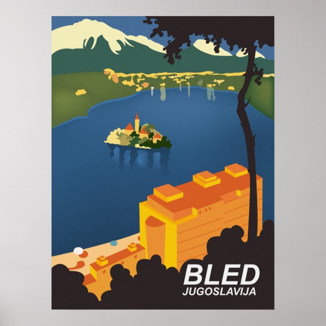 Bled, Jugoslawien, Jahrgang Poster (Vorne)