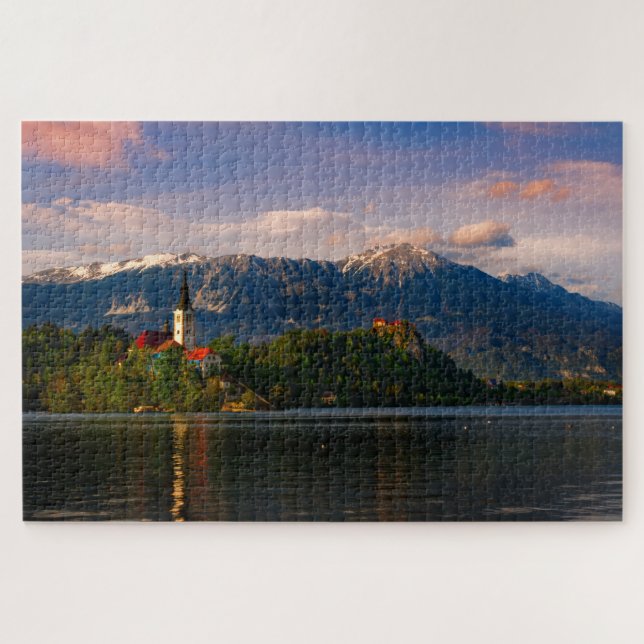 Bled Lake at Sunset Puzzle (Horizontal)