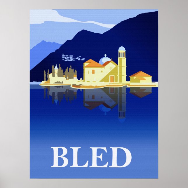 Bled Lake, Wasserreflektionen Poster (Vorne)