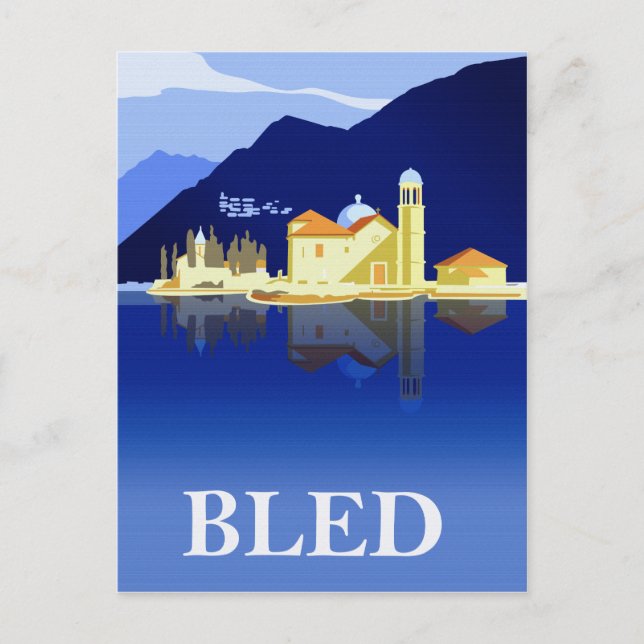Bled Lake, Wasserreflektionen Postkarte (Vorderseite)