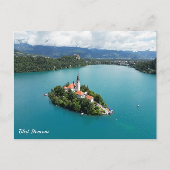 Bled Slovenia Feiertagspostkarte (Vorderseite)
