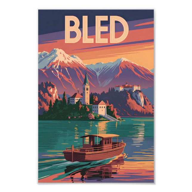 Bled Slovenia vintage Fotodruck (Vorne)