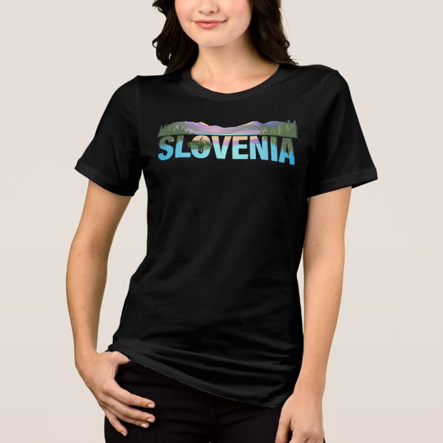 Bled Slovenien Europe Tri-Blend Shirt (Vorderseite)