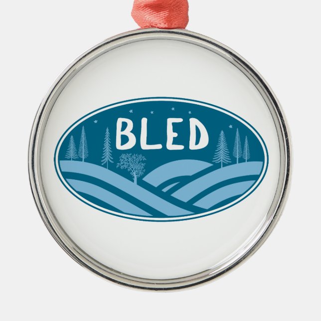 Bled Slovenija im Freien Ornament Aus Metall (Vorne)