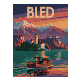 Bled Slowenien vintage Poster