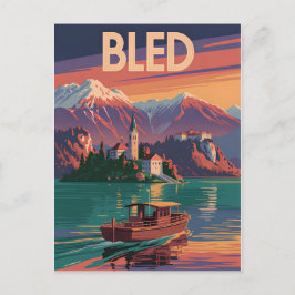 Bled Slowenien vintage Postkarte