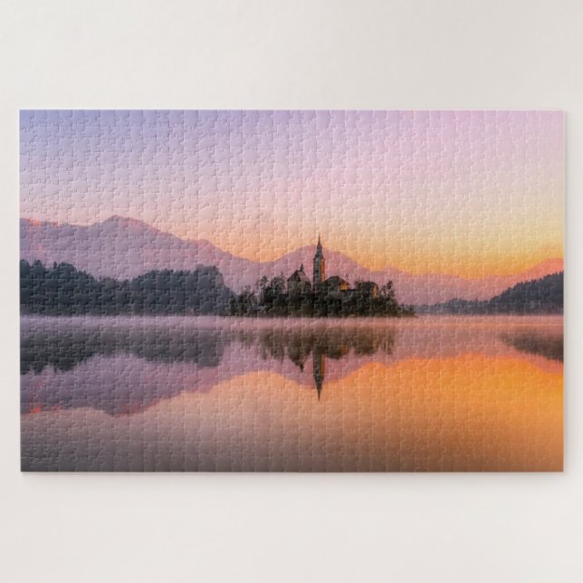Bled Sunrise Slowenien Puzzle (Horizontal)