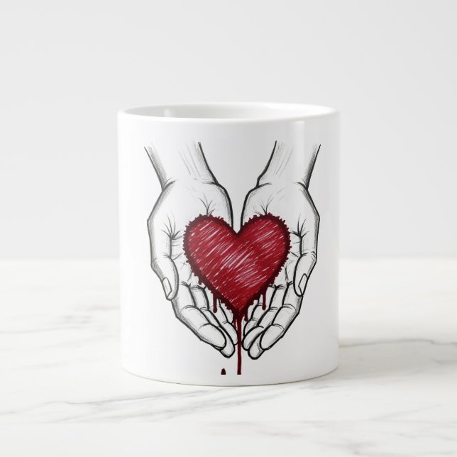 Bleeding Heart Aesthetic Mug Jumbo-Tasse (Vorderseite)