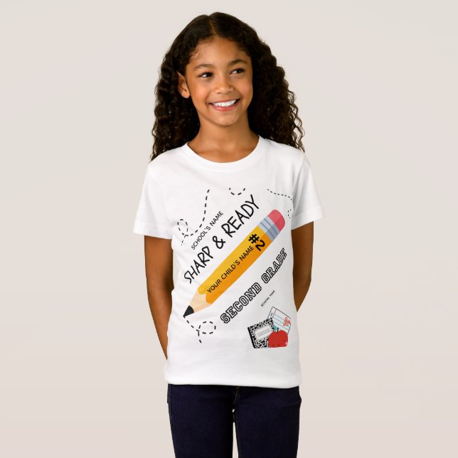 BLEEGRAPHICS: Hallo, zweite Klasse! T-Shirt (Vorne ganz)