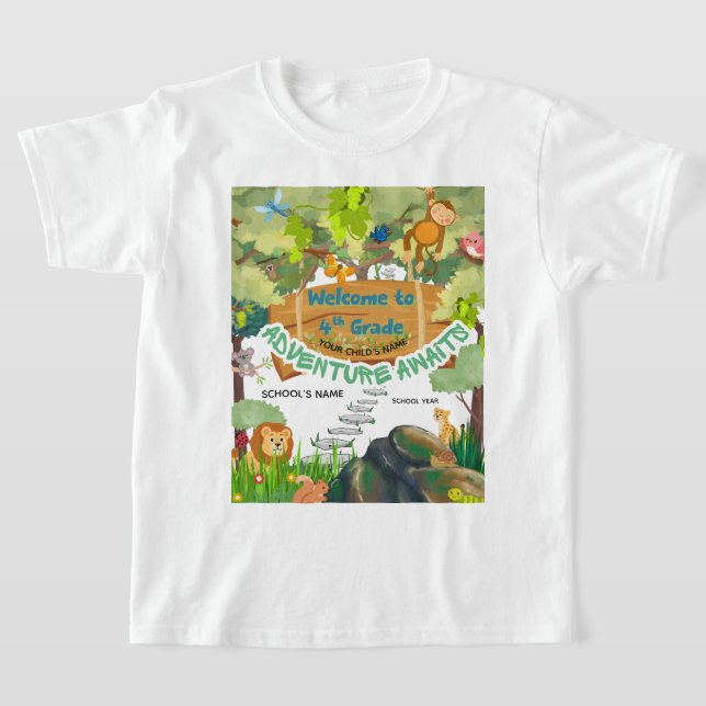 BLEEGRAPICS: Hallo, vierte Klasse! T-Shirt (Ablage )