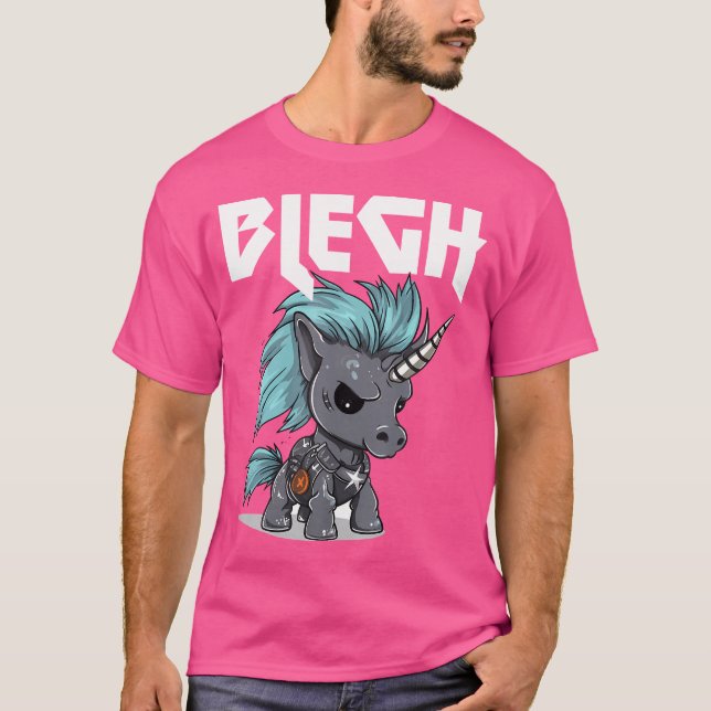 Blegh Heavy Metal Metalcore Unicorn T-Shirt (Vorderseite)