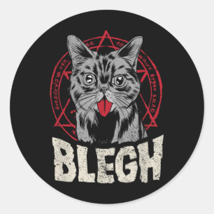 Blegh Metalcore Cat Pentagram Hungerfestung Musi Runder Aufkleber