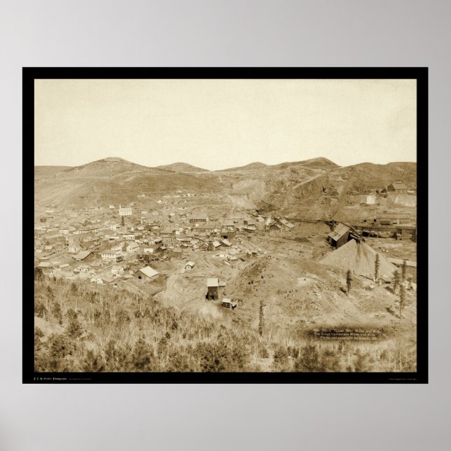 Blei-Stadtmine & Mill SD 1889 Poster (Vorne)