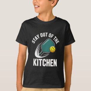 Bleib aus der Küche lustiger Pickleball-Spieler  T-Shirt