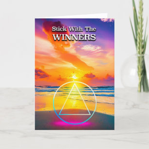 Bleib bei den Gewinnern AA-Slogan Strand bei Sonne Karte