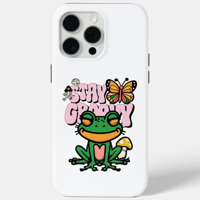 Bleib bei den groovy Frosch-Vibes Case-Mate iPhone Hülle (Rückseite)