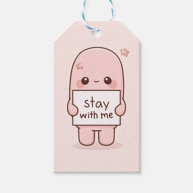 Bleib bei mir Ästhetisches Zitat Design Romantisch Geschenkanhänger (Vorderseite)