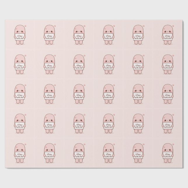 Bleib bei mir Ästhetisches Zitat Design Romantisch Geschenkpapier (Flach)