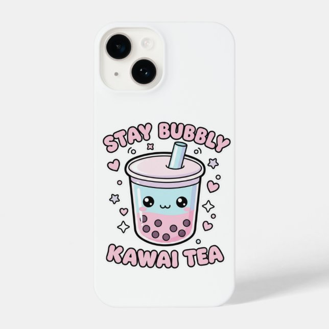 Bleib Bubbly Kawaii Tee Cute Boba Bubble Tee Weiß iPhone Hülle (Rückseite)
