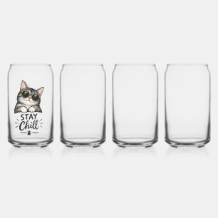 Bleib Chill Katze Sonnenbrille – Coole Katzenliebh Dosenglas