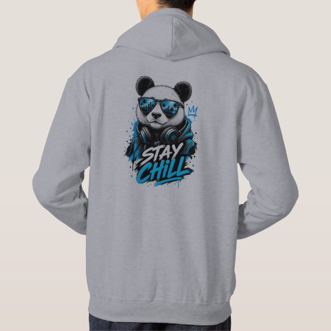 Bleib Chill Panda Bär Grafik Hoodie (Rückseite)