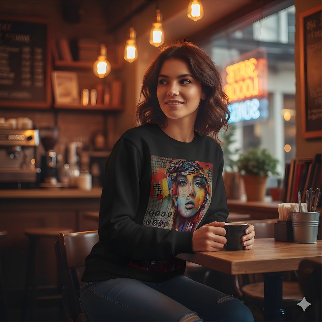 Bleib Cool Abstraktes Porträt Sweatshirt (Von Creator hochgeladen)