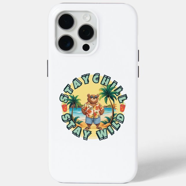 Bleib cool, bleib wild – Sommer Strand Bär Design Case-Mate iPhone Hülle (Rückseite)
