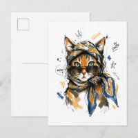 Bleib cool, Katze mit Sonnenbrille & Paisley-Schal