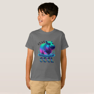 Bleib Cool Neon Nilpferd Chillt T-Shirt