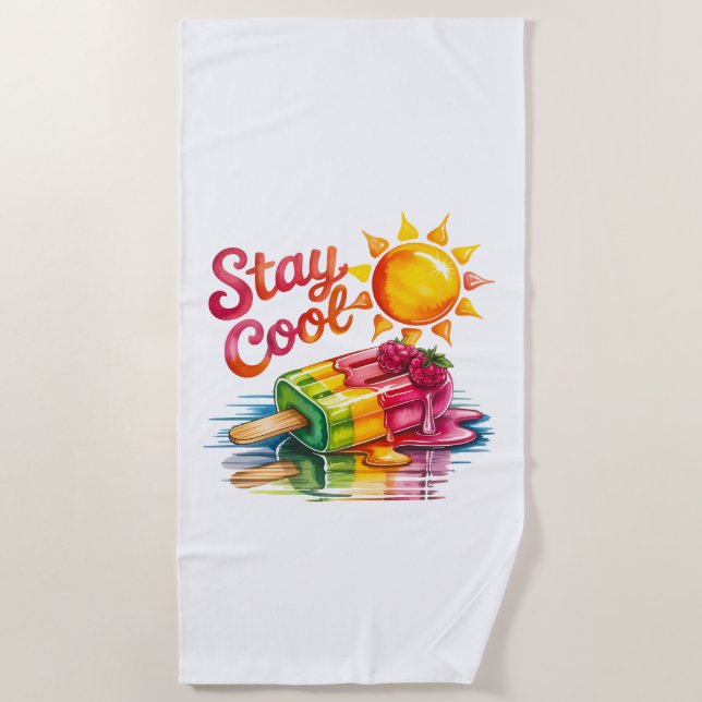 Bleib cool  strandtuch (Vorderseite)