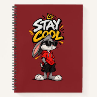 Bleib Cool Street Style Kaninchen Grafik – Lustige Notizbuch