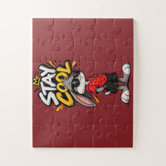 Bleib Cool Street Style Kaninchen Grafik – Lustige Puzzle