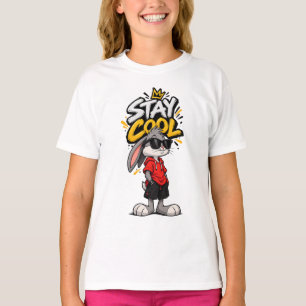 Bleib Cool Street Style Kaninchen Grafik – Lustige T-Shirt