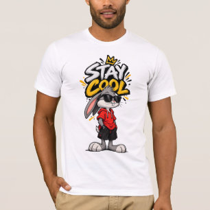 Bleib Cool Street Style Kaninchen Grafik – Lustige T-Shirt
