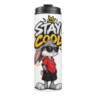 Bleib Cool Street Style Kaninchen Grafik – Lustige Thermosbecher