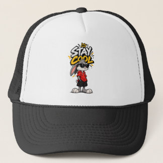 Bleib Cool Street Style Kaninchen Grafik – Lustige Truckerkappe