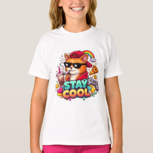 Bleib Cool Vibes – Chill Cat Streetwear T-Shirt