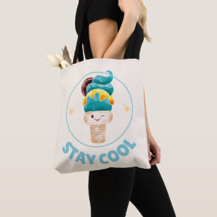 Bleib Cool Wasserfarbe Eiscremekegel Pastell